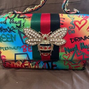 Colorful Graffiti Print Women's Bags